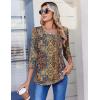 image:imageZeagoo 34 Length Sleeve Womens Tops Casual V Neck Pleated Top Boho Floral Blouses Work ShirtsBoho Mz721