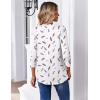 image:imageZeagoo 34 Length Sleeve Womens Tops Casual V Neck Pleated Top Boho Floral Blouses Work ShirtsFeather White 170