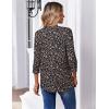 image:imageZeagoo 34 Length Sleeve Womens Tops Casual V Neck Pleated Top Boho Floral Blouses Work ShirtsFloral Black