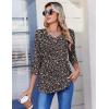 image:imageZeagoo 34 Length Sleeve Womens Tops Casual V Neck Pleated Top Boho Floral Blouses Work ShirtsFloral Black