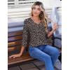 image:imageZeagoo 34 Length Sleeve Womens Tops Casual V Neck Pleated Top Boho Floral Blouses Work ShirtsFloral Black