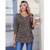 image:imageZeagoo 34 Length Sleeve Womens Tops Casual V Neck Pleated Top Boho Floral Blouses Work ShirtsFloral Black