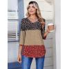 image:imageZeagoo 34 Length Sleeve Womens Tops Casual V Neck Pleated Top Boho Floral Blouses Work ShirtsFloral Multiple Color
