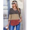 image:imageZeagoo 34 Length Sleeve Womens Tops Casual V Neck Pleated Top Boho Floral Blouses Work ShirtsFloral Multiple Color