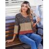 image:imageZeagoo 34 Length Sleeve Womens Tops Casual V Neck Pleated Top Boho Floral Blouses Work ShirtsFloral Multiple Color