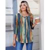image:imageZeagoo 34 Length Sleeve Womens Tops Casual V Neck Pleated Top Boho Floral Blouses Work ShirtsMulticolor 289