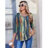 image:imageZeagoo 34 Length Sleeve Womens Tops Casual V Neck Pleated Top Boho Floral Blouses Work ShirtsMulticolor 289