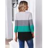 image:imageZeagoo 34 Length Sleeve Womens Tops Casual V Neck Pleated Top Boho Floral Blouses Work ShirtsStriped 595