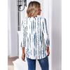 image:imageZeagoo 34 Length Sleeve Womens Tops Casual V Neck Pleated Top Boho Floral Blouses Work ShirtsWhite Blue