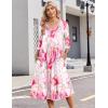 image:imageZeagoo 34 Sleeve Womens Dress Casual Midi Tshirt Dresses with Pockets Empire Waist Summer SemiFormal Boho Beach SundressPink