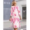 image:imageZeagoo 34 Sleeve Womens Dress Casual Midi Tshirt Dresses with Pockets Empire Waist Summer SemiFormal Boho Beach SundressPink