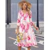 image:imageZeagoo 34 Sleeve Womens Dress Casual Midi Tshirt Dresses with Pockets Empire Waist Summer SemiFormal Boho Beach SundressPink
