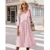 image:imageZeagoo 34 Sleeve Womens Dress Casual Midi Tshirt Dresses with Pockets Empire Waist Summer SemiFormal Boho Beach SundressPink Floral