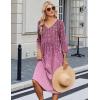 image:imageZeagoo 34 Sleeve Womens Dress Casual Midi Tshirt Dresses with Pockets Empire Waist Summer SemiFormal Boho Beach SundressPurple