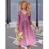 image:imageZeagoo 34 Sleeve Womens Dress Casual Midi Tshirt Dresses with Pockets Empire Waist Summer SemiFormal Boho Beach SundressPurple