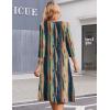 image:imageZeagoo 34 Sleeve Womens Dress Casual Midi Tshirt Dresses with Pockets Empire Waist Summer SemiFormal Boho Beach SundressTie Dye
