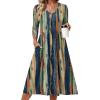 image:imageZeagoo 34 Sleeve Womens Dress Casual Midi Tshirt Dresses with Pockets Empire Waist Summer SemiFormal Boho Beach SundressTie Dye