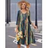 image:imageZeagoo 34 Sleeve Womens Dress Casual Midi Tshirt Dresses with Pockets Empire Waist Summer SemiFormal Boho Beach SundressTie Dye