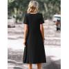 image:imageZeagoo Summer Dress for Women Casual Floral Midi Sundress with Pockets V Neck Pleated Short Sleeve Aline Beach Vacation DressBlack