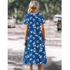 image:imageZeagoo Summer Dress for Women Casual Floral Midi Sundress with Pockets V Neck Pleated Short Sleeve Aline Beach Vacation DressBlue Floral1