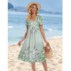 image:imageZeagoo Summer Dress for Women Casual Floral Midi Sundress with Pockets V Neck Pleated Short Sleeve Aline Beach Vacation DressFloral Printed6