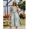 image:imageZeagoo Summer Dress for Women Casual Floral Midi Sundress with Pockets V Neck Pleated Short Sleeve Aline Beach Vacation DressFloral Printed6