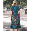 image:imageZeagoo Summer Dress for Women Casual Floral Midi Sundress with Pockets V Neck Pleated Short Sleeve Aline Beach Vacation DressFloral1