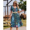 image:imageZeagoo Summer Dress for Women Casual Floral Midi Sundress with Pockets V Neck Pleated Short Sleeve Aline Beach Vacation DressFloral1