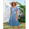 image:imageZeagoo Summer Dress for Women Casual Floral Midi Sundress with Pockets V Neck Pleated Short Sleeve Aline Beach Vacation DressFloral3