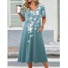 image:imageZeagoo Summer Dress for Women Casual Floral Midi Sundress with Pockets V Neck Pleated Short Sleeve Aline Beach Vacation DressFloral4