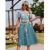 image:imageZeagoo Summer Dress for Women Casual Floral Midi Sundress with Pockets V Neck Pleated Short Sleeve Aline Beach Vacation DressFloral4