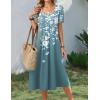 image:imageZeagoo Summer Dress for Women Casual Floral Midi Sundress with Pockets V Neck Pleated Short Sleeve Aline Beach Vacation DressFloral4