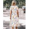 image:imageZeagoo Summer Dress for Women Casual Floral Midi Sundress with Pockets V Neck Pleated Short Sleeve Aline Beach Vacation DressFloral5