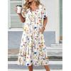 image:imageZeagoo Summer Dress for Women Casual Floral Midi Sundress with Pockets V Neck Pleated Short Sleeve Aline Beach Vacation DressFloral5