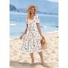 image:imageZeagoo Summer Dress for Women Casual Floral Midi Sundress with Pockets V Neck Pleated Short Sleeve Aline Beach Vacation DressFloral5
