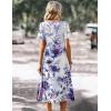 image:imageZeagoo Summer Dress for Women Casual Floral Midi Sundress with Pockets V Neck Pleated Short Sleeve Aline Beach Vacation DressFloral6