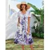 image:imageZeagoo Summer Dress for Women Casual Floral Midi Sundress with Pockets V Neck Pleated Short Sleeve Aline Beach Vacation DressFloral6