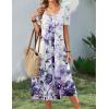 image:imageZeagoo Summer Dress for Women Casual Floral Midi Sundress with Pockets V Neck Pleated Short Sleeve Aline Beach Vacation DressFloral6