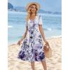 image:imageZeagoo Summer Dress for Women Casual Floral Midi Sundress with Pockets V Neck Pleated Short Sleeve Aline Beach Vacation DressFloral6