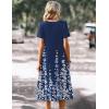 image:imageZeagoo Summer Dress for Women Casual Floral Midi Sundress with Pockets V Neck Pleated Short Sleeve Aline Beach Vacation DressNavy Floral