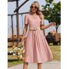 image:imageZeagoo Summer Dress for Women Casual Floral Midi Sundress with Pockets V Neck Pleated Short Sleeve Aline Beach Vacation DressPink Dot