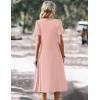 image:imageZeagoo Summer Dress for Women Casual Floral Midi Sundress with Pockets V Neck Pleated Short Sleeve Aline Beach Vacation DressPink Dot