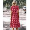 image:imageZeagoo Summer Dress for Women Casual Floral Midi Sundress with Pockets V Neck Pleated Short Sleeve Aline Beach Vacation DressRed Floral