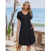 image:imageZeagoo Summer Dresses for Women Casual A Line Dress 2026 V Neck Short Dresses Floral Sundress Pleated Boho DressAblack