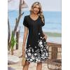 image:imageZeagoo Summer Dresses for Women Casual A Line Dress 2026 V Neck Short Dresses Floral Sundress Pleated Boho DressBlack Floral 01