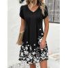 image:imageZeagoo Summer Dresses for Women Casual A Line Dress 2026 V Neck Short Dresses Floral Sundress Pleated Boho DressBlack Floral 01