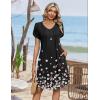 image:imageZeagoo Summer Dresses for Women Casual A Line Dress 2026 V Neck Short Dresses Floral Sundress Pleated Boho DressBlack Floral 02