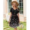 image:imageZeagoo Summer Dresses for Women Casual A Line Dress 2026 V Neck Short Dresses Floral Sundress Pleated Boho DressBlack Floral 02