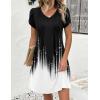 image:imageZeagoo Summer Dresses for Women Casual A Line Dress 2026 V Neck Short Dresses Floral Sundress Pleated Boho DressBlackwhite