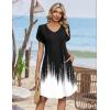 image:imageZeagoo Summer Dresses for Women Casual A Line Dress 2026 V Neck Short Dresses Floral Sundress Pleated Boho DressBlackwhite